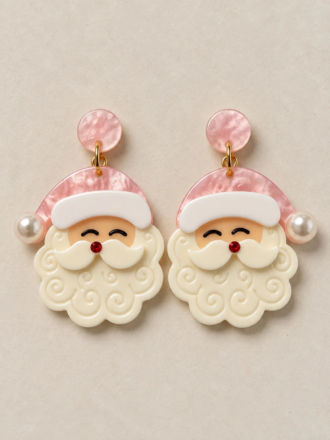 Blushing Santa Earrings