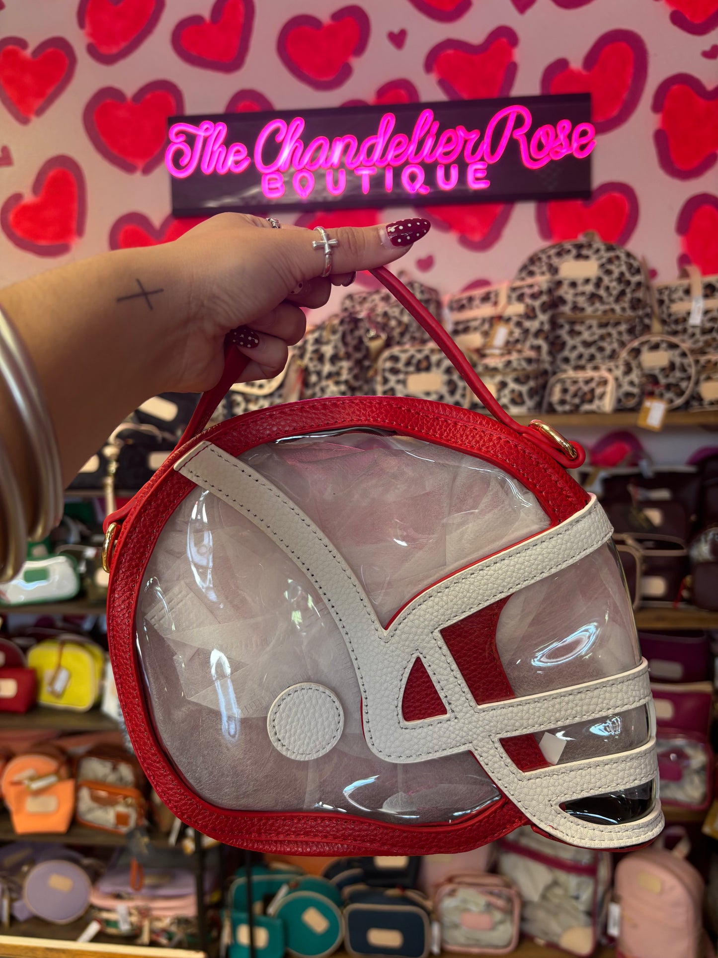 FOOTBALL HELMET CROSSBODY - RED