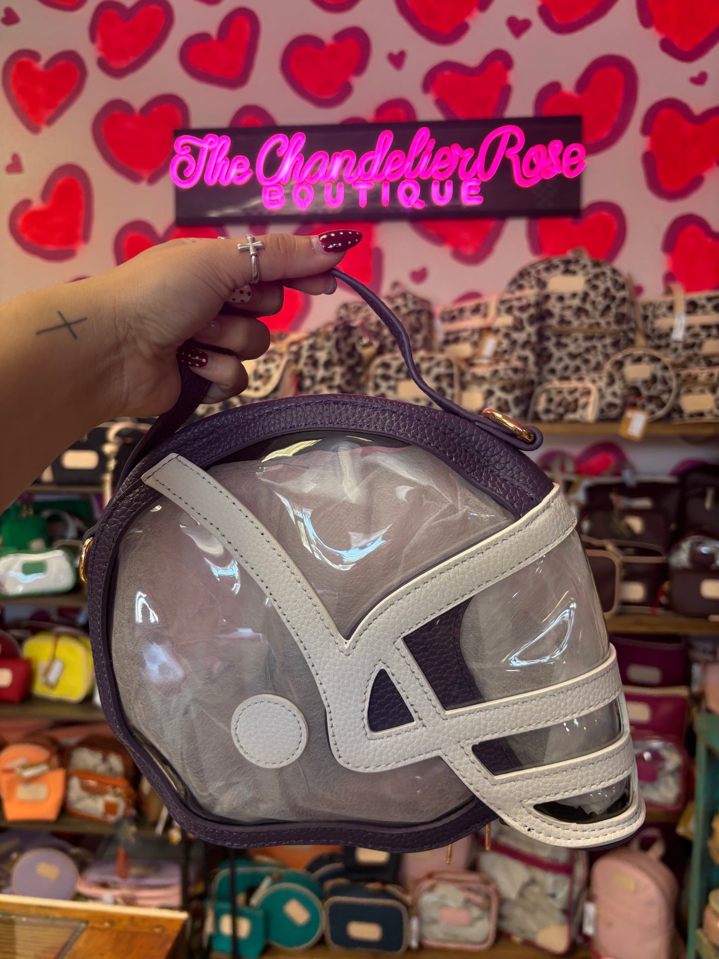 FOOTBALL HELMET CROSSBODY - PURPLE