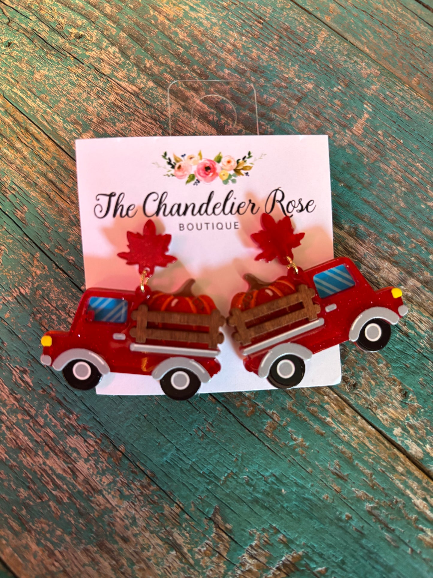 FALL PUMPKIN, LEAF AND CLASSIC TRUCK EARRINGS