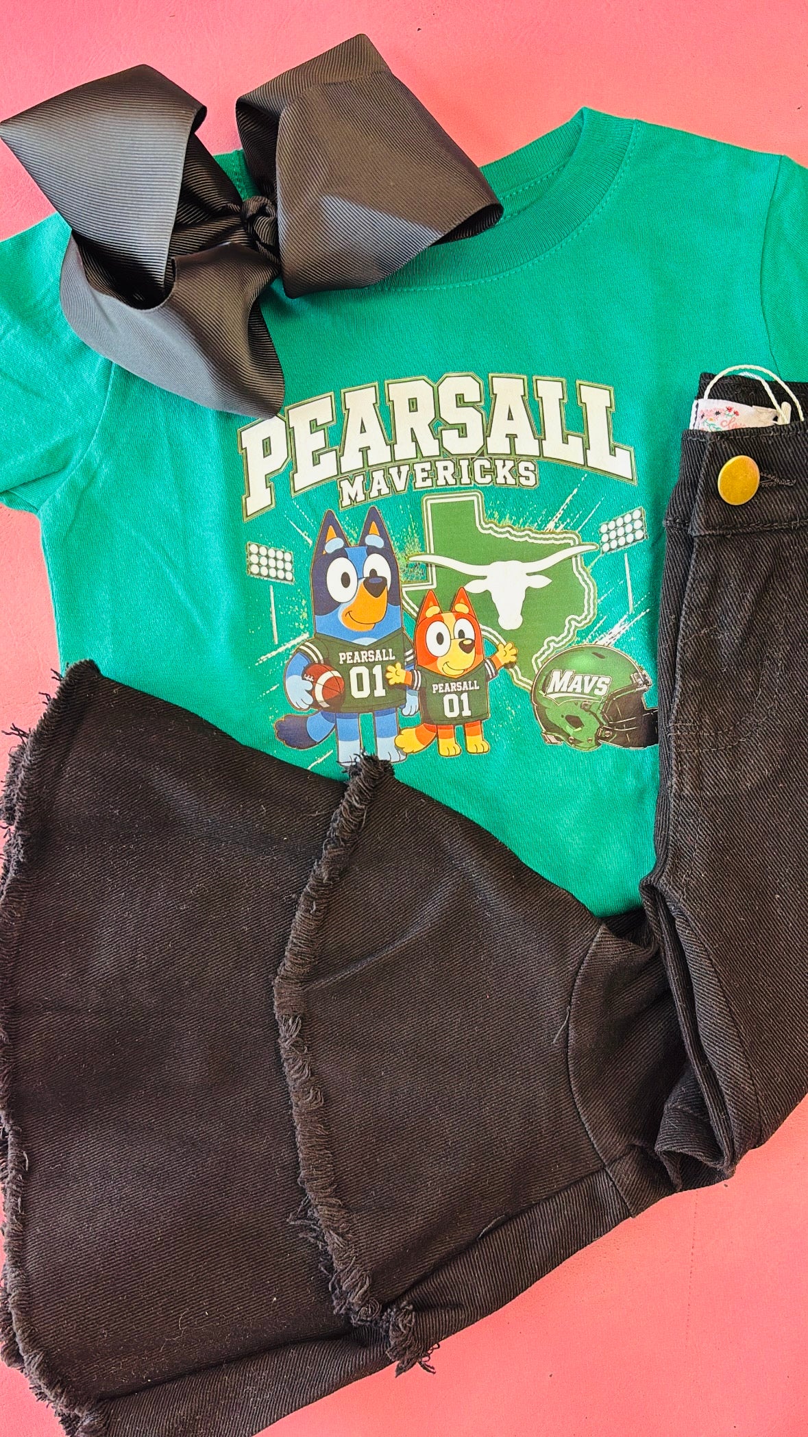 TODDLER & YOUTH BLUEY PEARSALL MAVERICKS TEE - GREEN