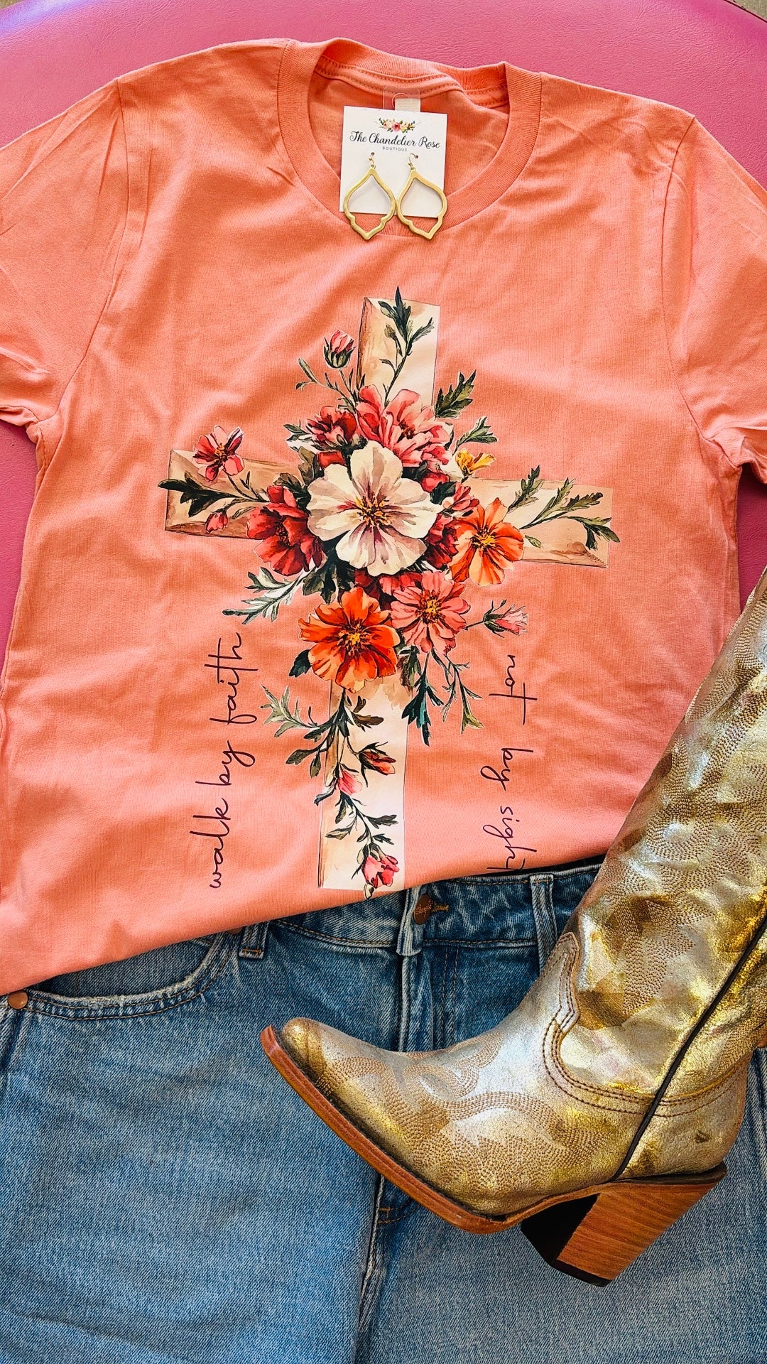 WALK BY FAITH TEE - SUNSET