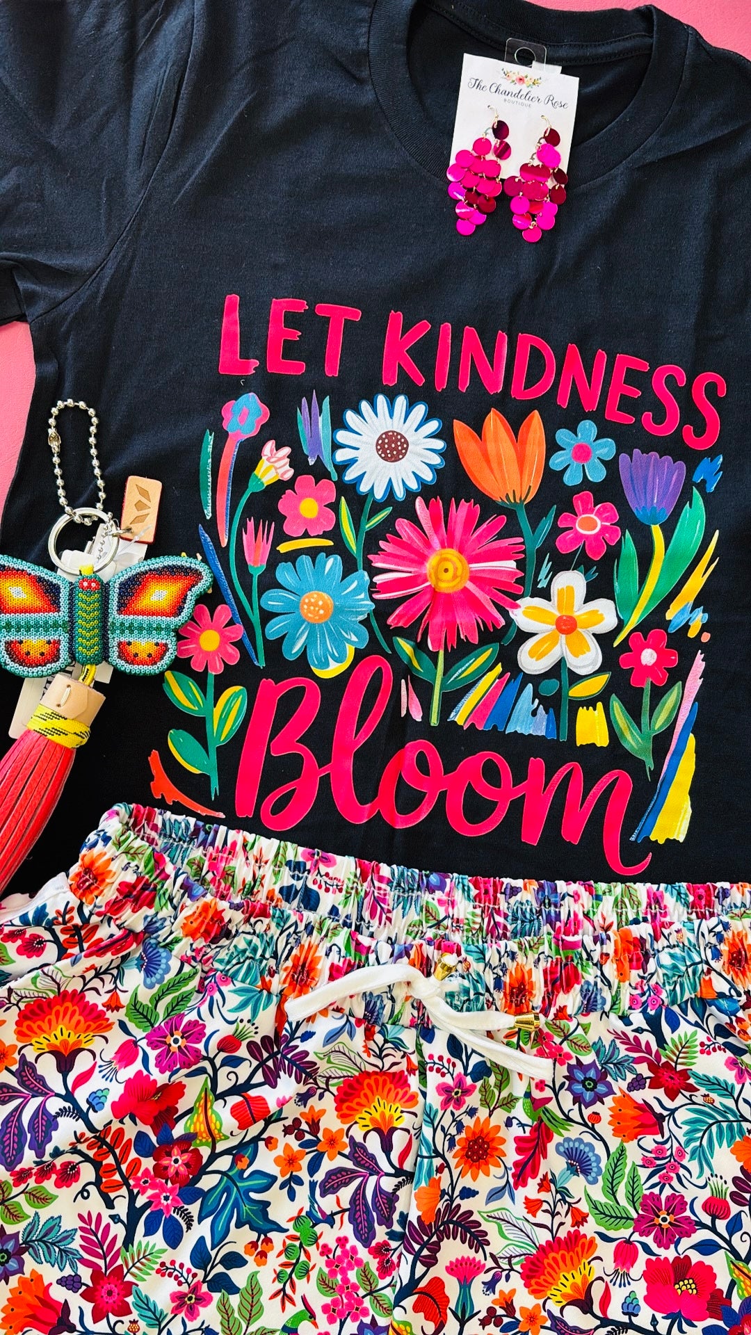 LET KINDNESS BLOOM TEE - BLACK