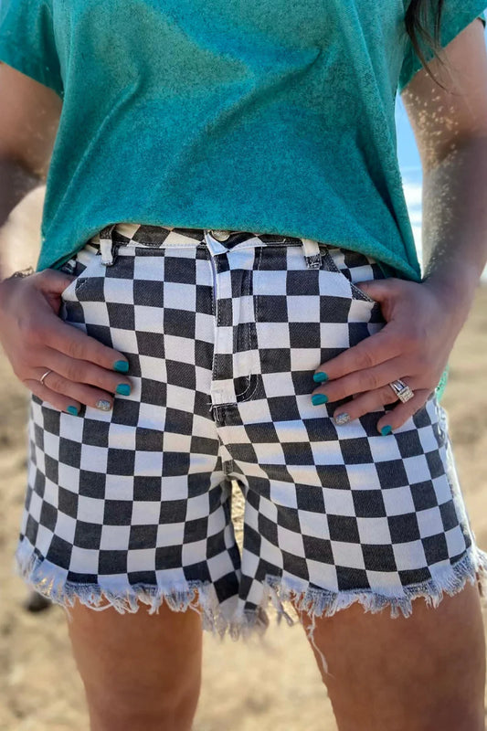 KREEK DENIM SHORTS - CHECK