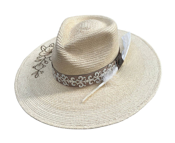 CORRAL ROSE STRAW HAT - NATURAL