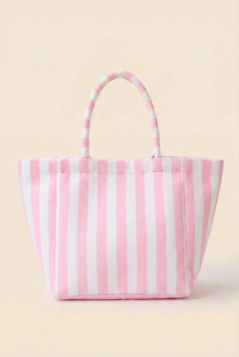 STRIPED TERRY SUMMER TOTE BAG
