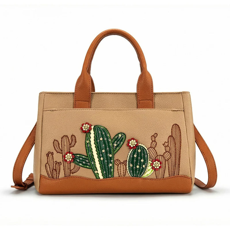 Montana West Cactus Embellished Crossbody Bag - Tan – The