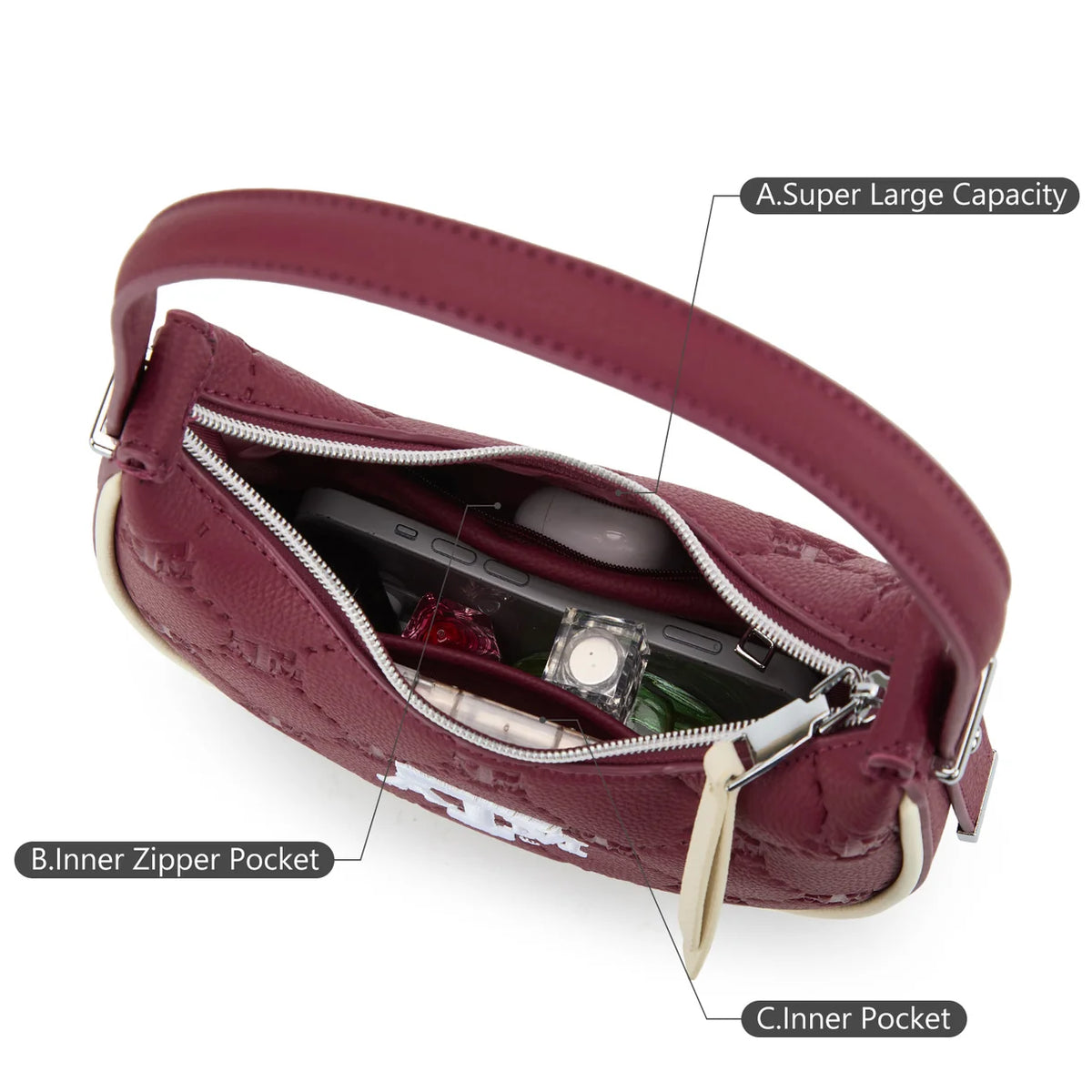 MONTANA WEST LICENSED MAROON TEXAS A&M UNIVERSITY AGGIES HOBO BAG
