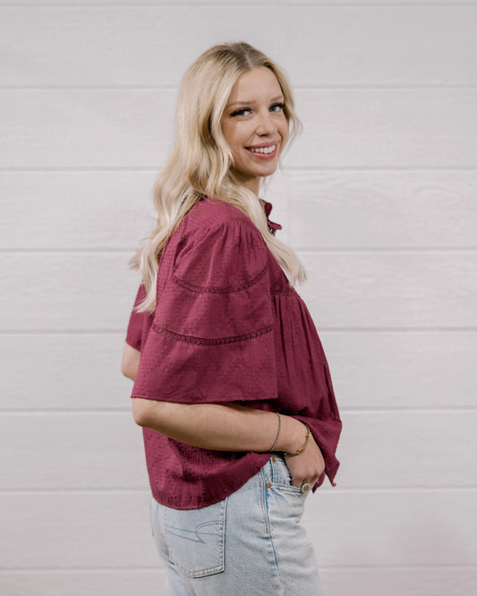 THE PAIGE TOP - MAROON