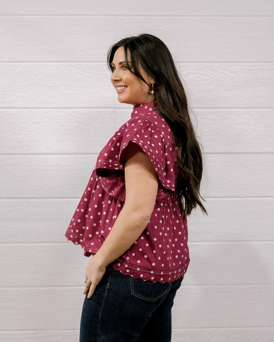THE PIPER TOP - MAROON