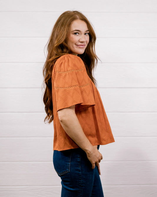 THE PAIGE TOP - BURNT ORANGE