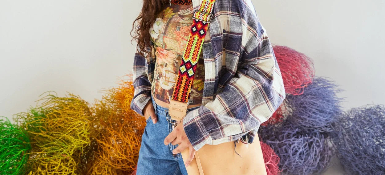 CONSUELA SUNRISE WOVEN CROSSBODY STRAP