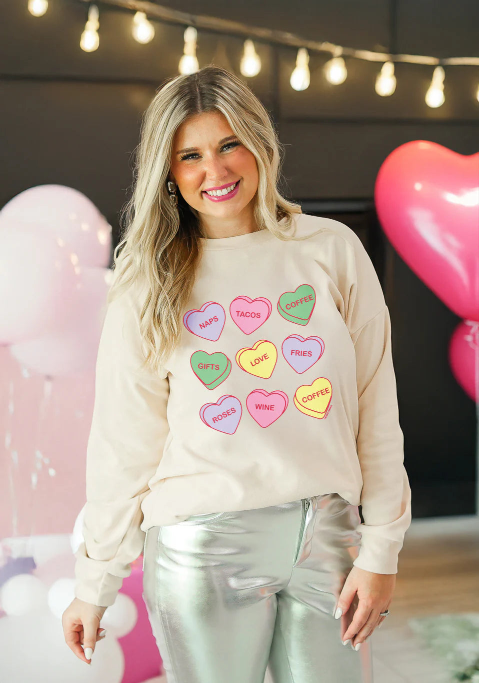 My Favorite Things Micro Fleece Crewneck - Ivory