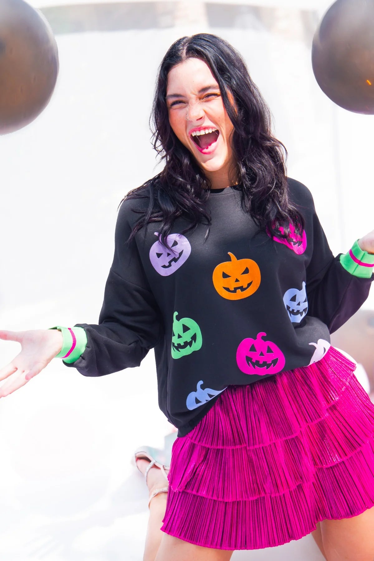 VELVET PUMPKINS HALLOWEEN TOP