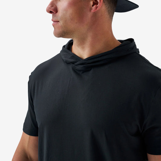 Burlebo Short Sleeve Performance Hoodie - Black
