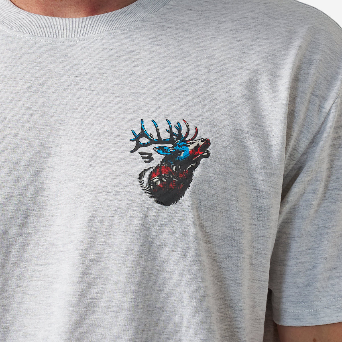 BURLEBO SHORT SLEEVE TEE - AMERICAN ELK - ASH GREY