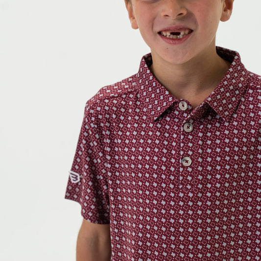 Burlebo Youth Polo - Texas - Maroon & Grey