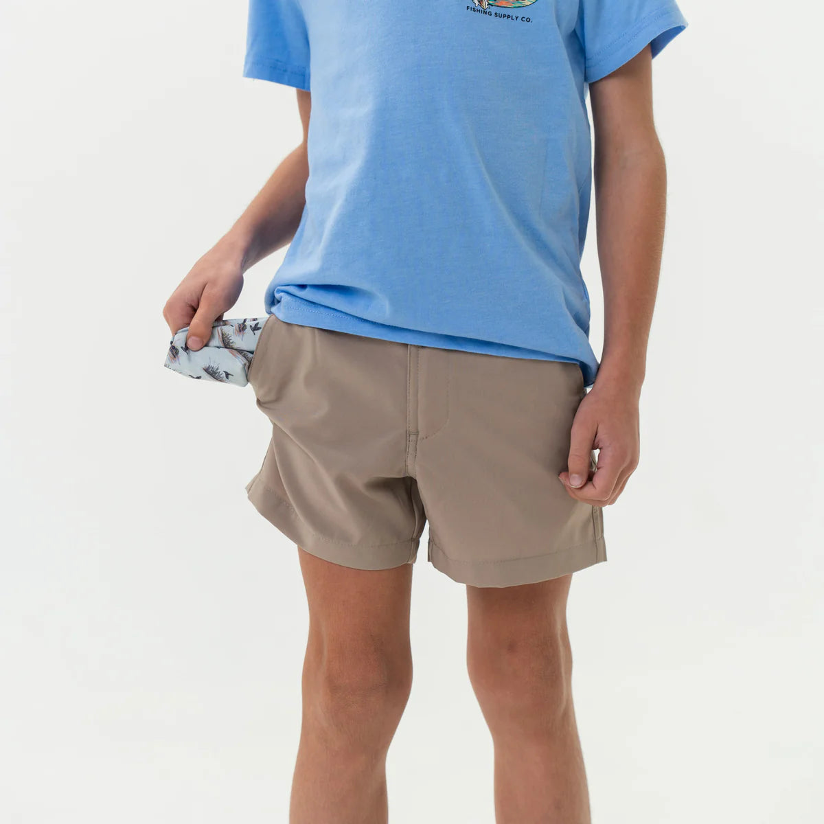 Burlebo Youth Everyday Short - Cobblestone Khaki - Duck Hunt Pocket