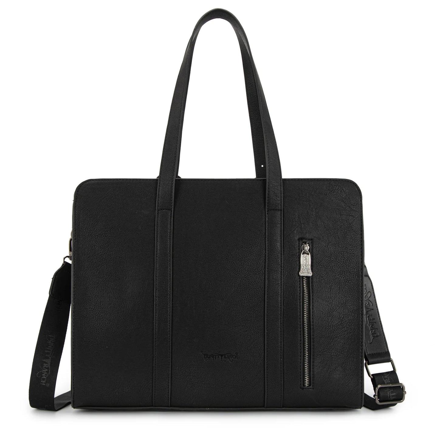 Trinity Ranch Genuine Cowhide Carry-All Cowhide Concealed Carry Large Tote /Crossbody - Black