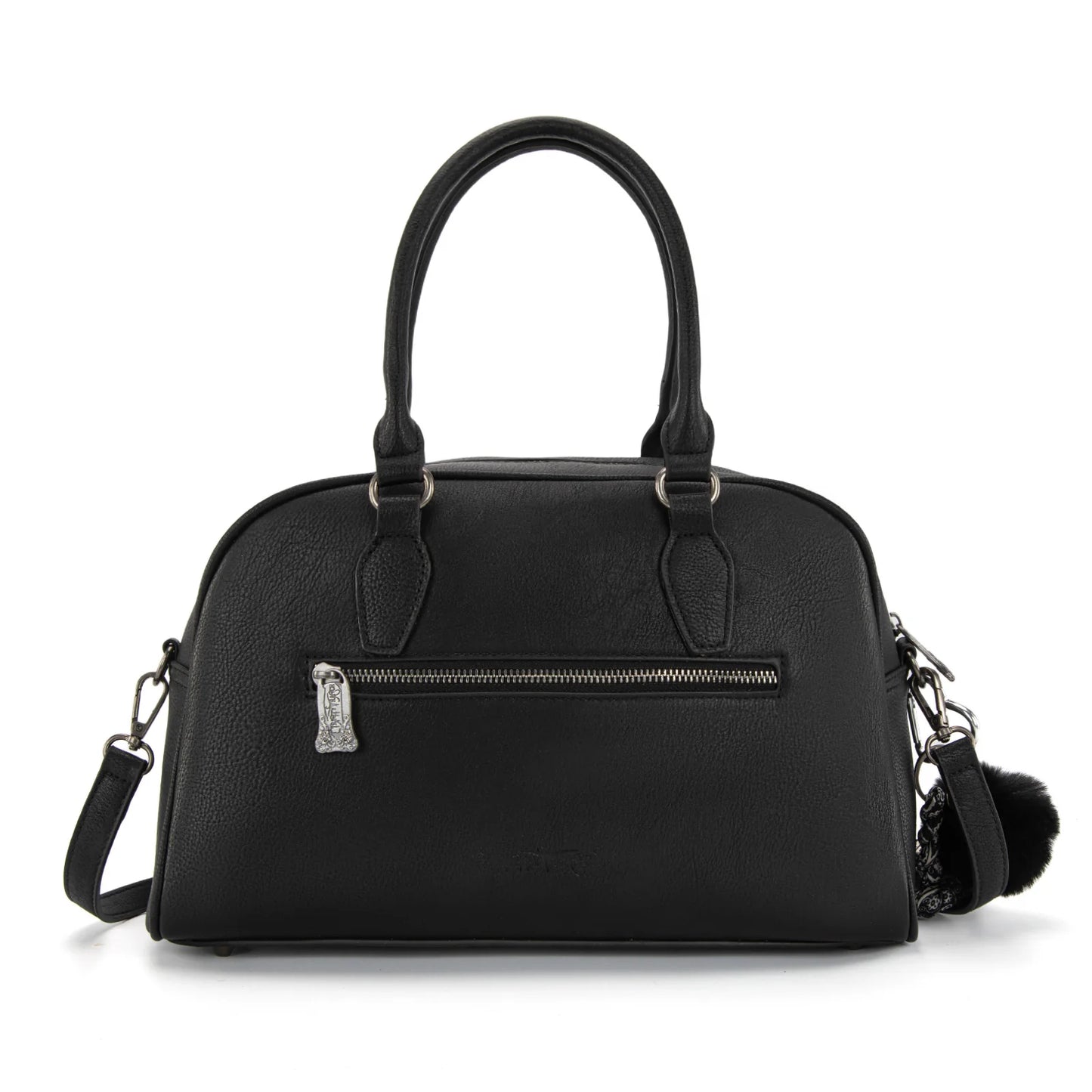 Trinity Ranch Genuine Cowhide Satchel/Crossbody - Black