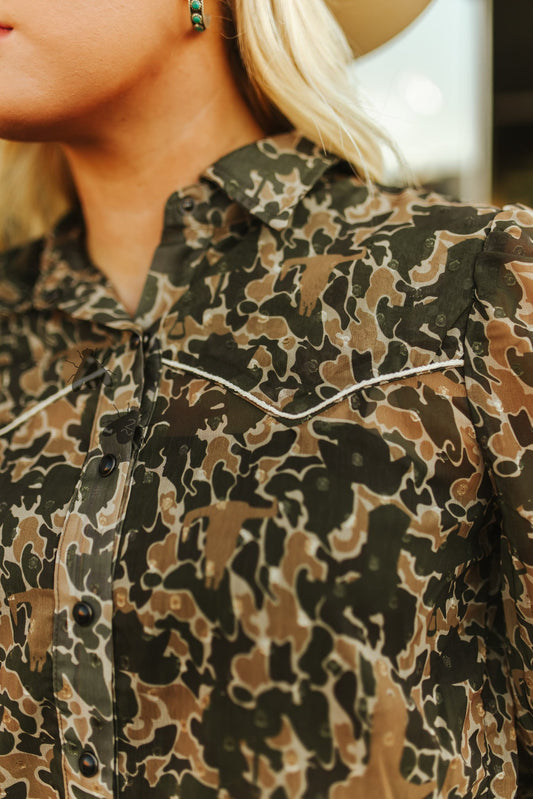 TROPHY WIFE CAMO TOP