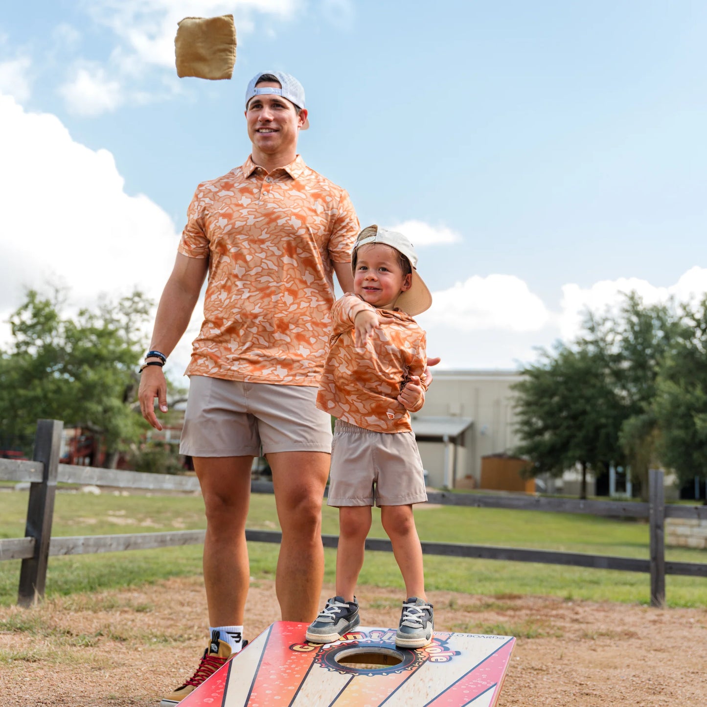 Burlebo Performance Polo - Orange Texas Camo