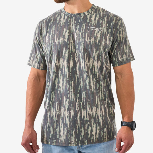 BURLEBO VINTAGE WASHED GRAPHIC TEE - PROVERBS 27:17 - MIDLAND CAMO