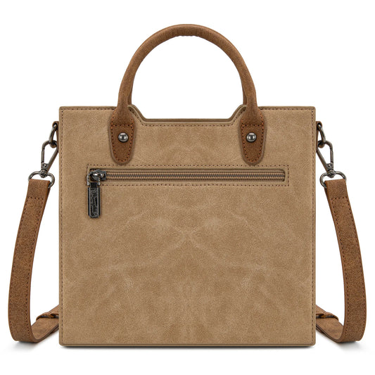 Wrangler Braided Whipstitch Top Handle Small Tote/Crossbody - Tan
