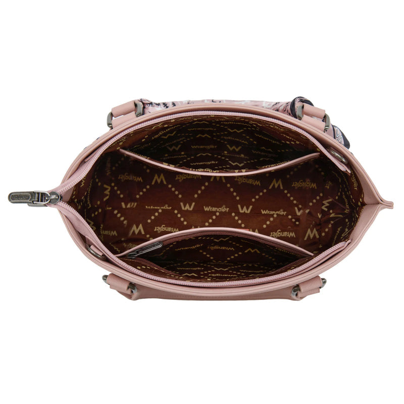 WRANGLER BANDANA PAISLEY PRINT TOTE/CROSSBODY - PINK
