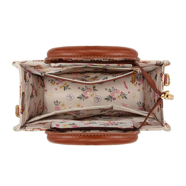Wrangler Western Print Cowgirl Tote Bag/Crossbody - Tan
