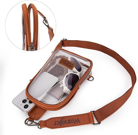 WRANGLER CLEAR SLING BAG - BROWN