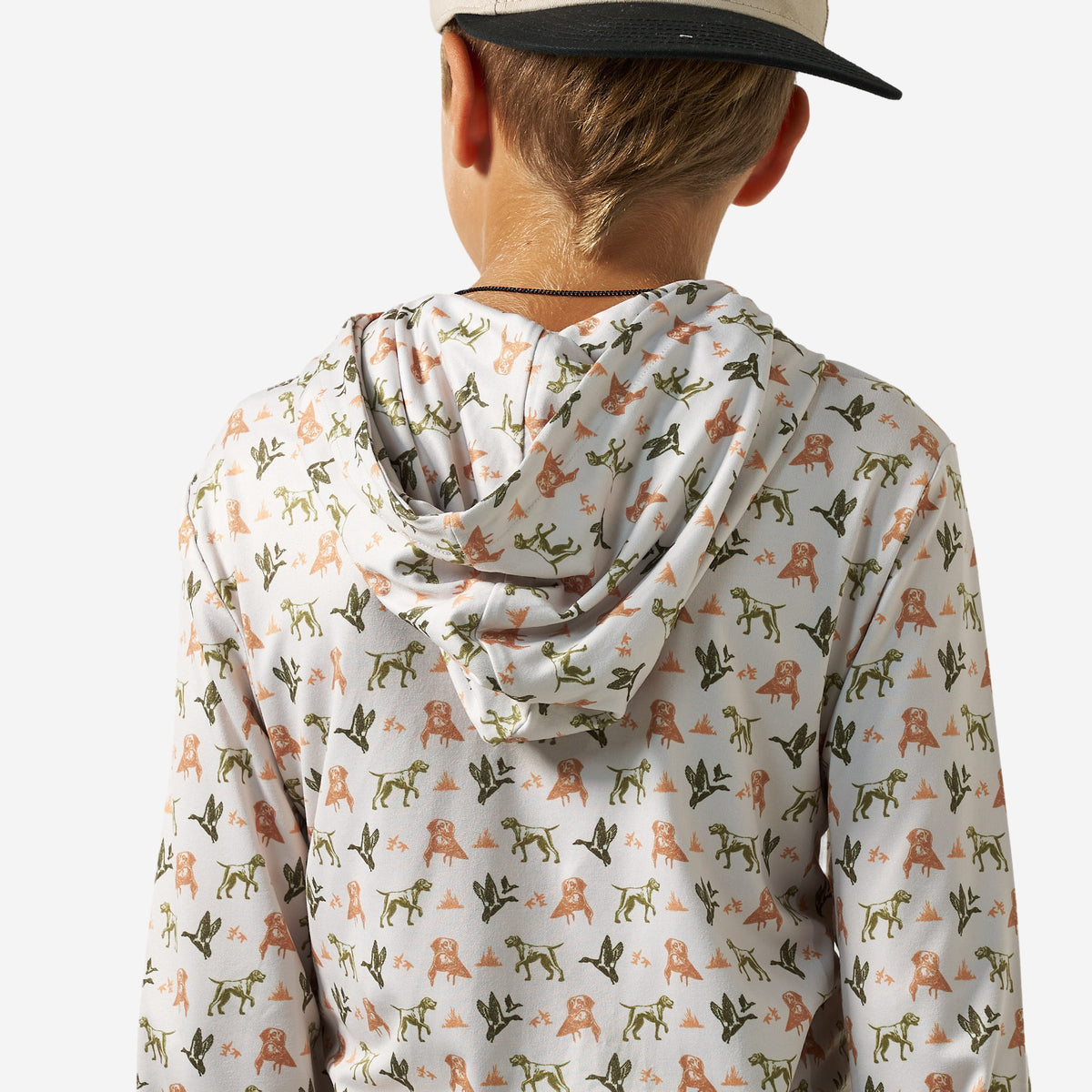 BURLEBO YOUTH PERFORMANCE HOODIE - MALLARD DUCK DOG