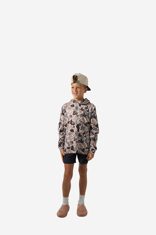 BURLEBO YOUTH PERFORMANCE HOODIE - MALLARD MAYHEM CAMO