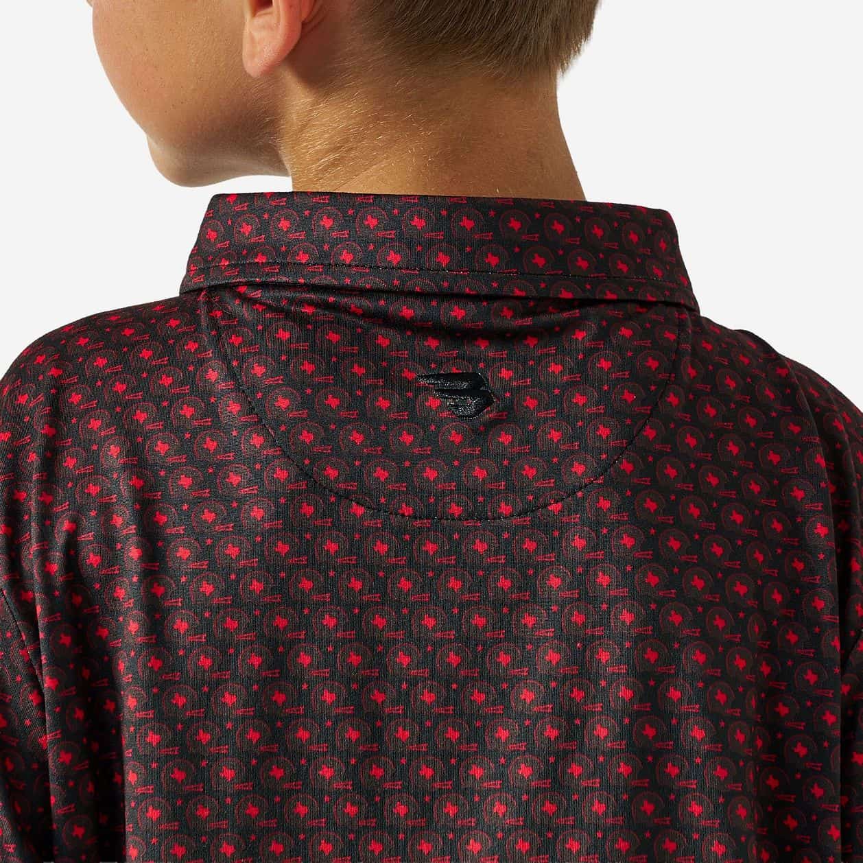 Burlebo Youth Performance Polo - Vintage Helmets - Black and Red