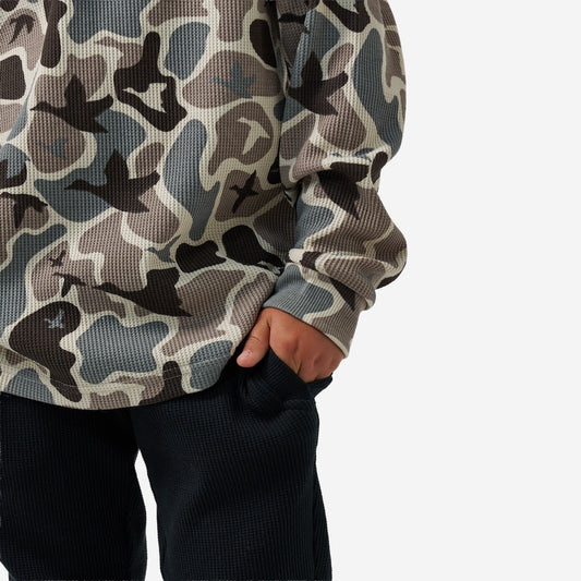 BURLEBO YOUTH THERMAL HOODIE - MALLARD MAYHEM CAMO