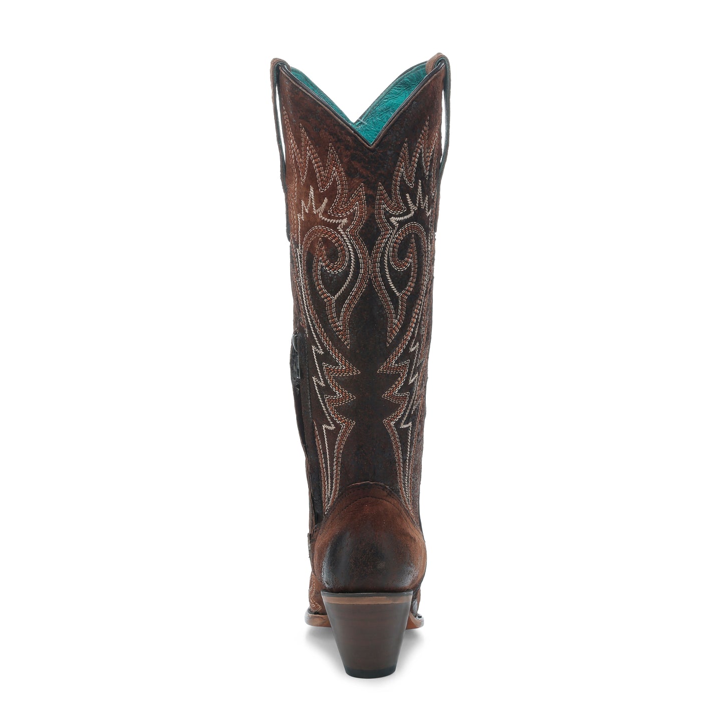 CORRAL WOMEN'S BROWN AND WHITE EMBROIDERY BONE SNIP TOE COWBOY BOOT - Z5370