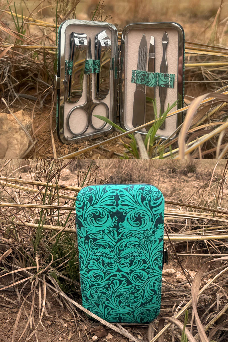 TOOLED IN TURQUOISE MANICURE SET