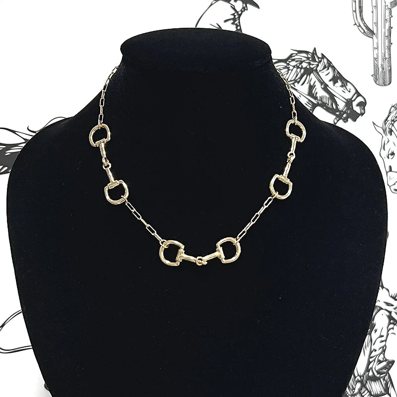 WESTERN HORSE BIT NECKLACE - GOLD