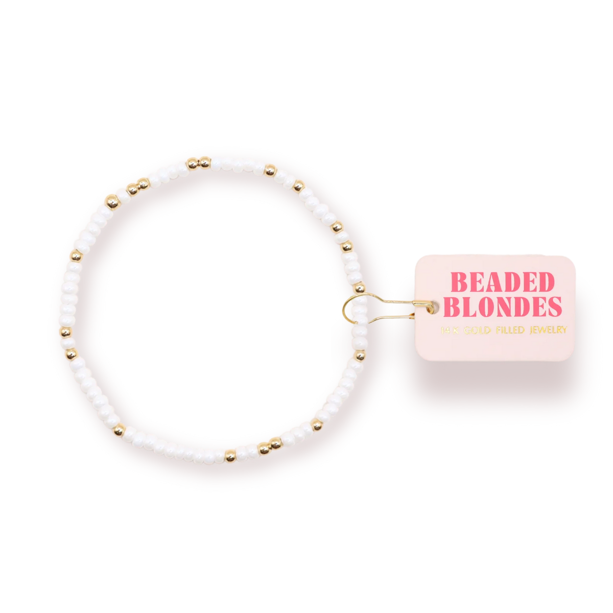 Beaded Blondes Luster White Sprinkle 6.75" Bracelet