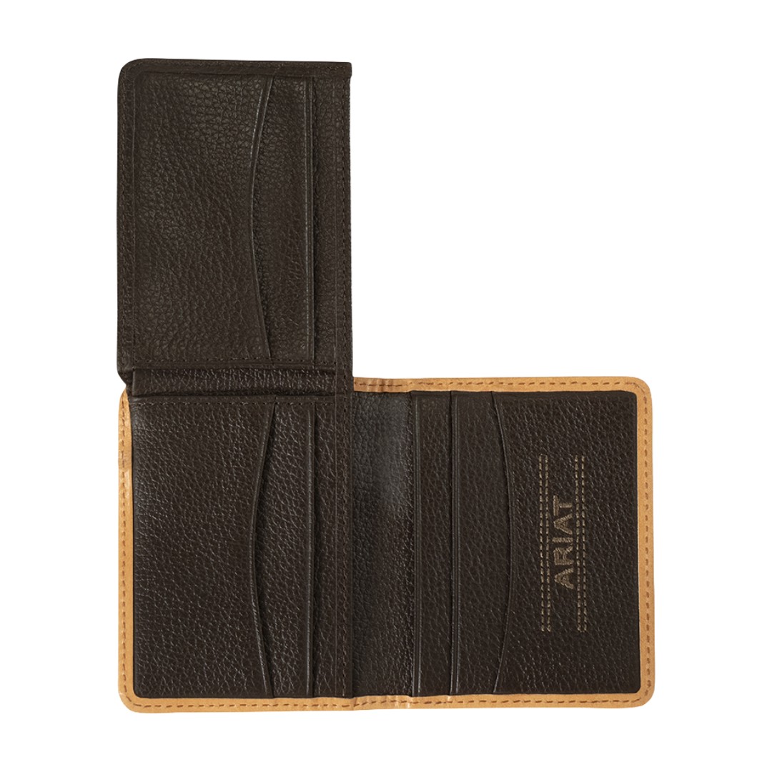 ARIAT BIFOLD CALF HAIR BASKT WEAVE NATURAL