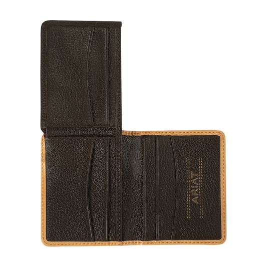 ARIAT BIFOLD CALF HAIR BASKT WEAVE NATURAL