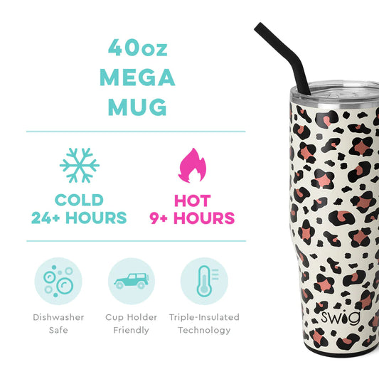 SWIG LIFE LUXY LEOPARD MEGA MUG (40oz)