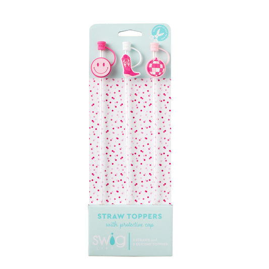 SWIG LIFE LET'S GO GIRLS STRAW TOPPER SET