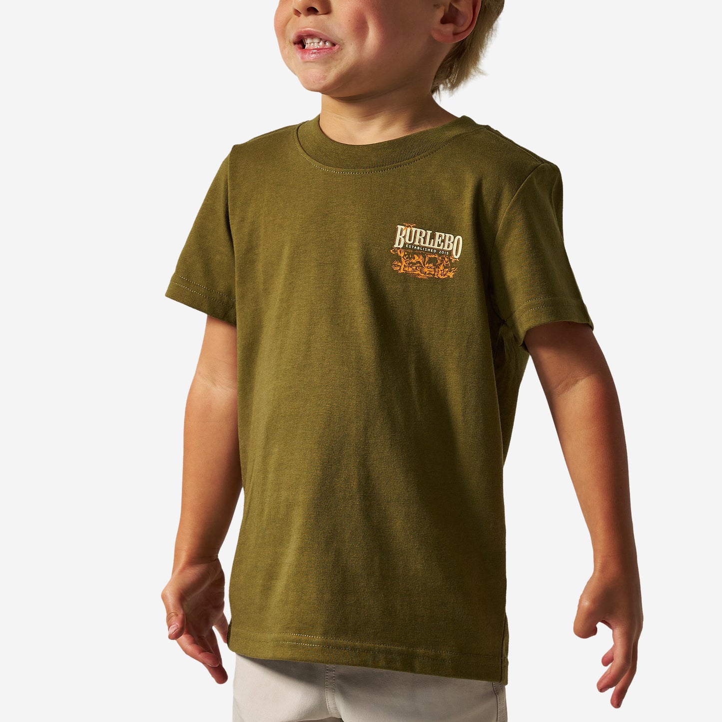 BURLEBO YOUTH SHORT SLEEVE TEE - HUNTING DOGS - HUNTER GREEN