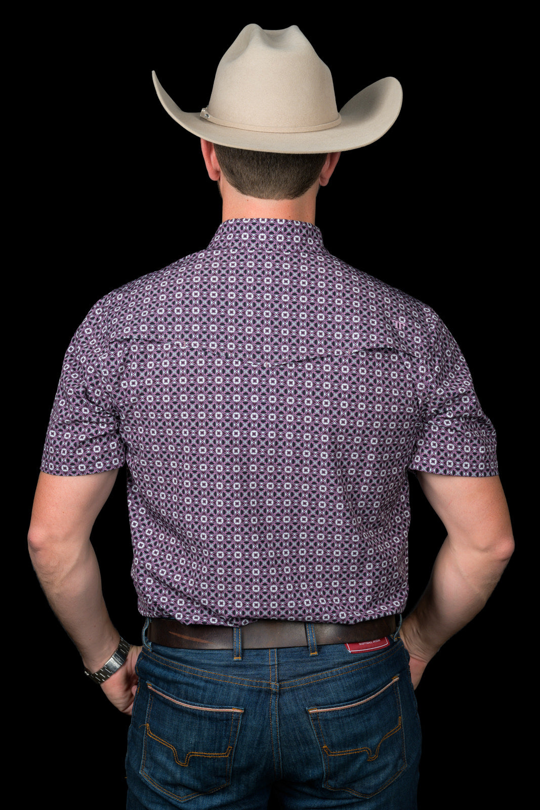 FERRELL MEN'S THE EMERSON SHORT SLEEVE PEARL SNAP - MAROON