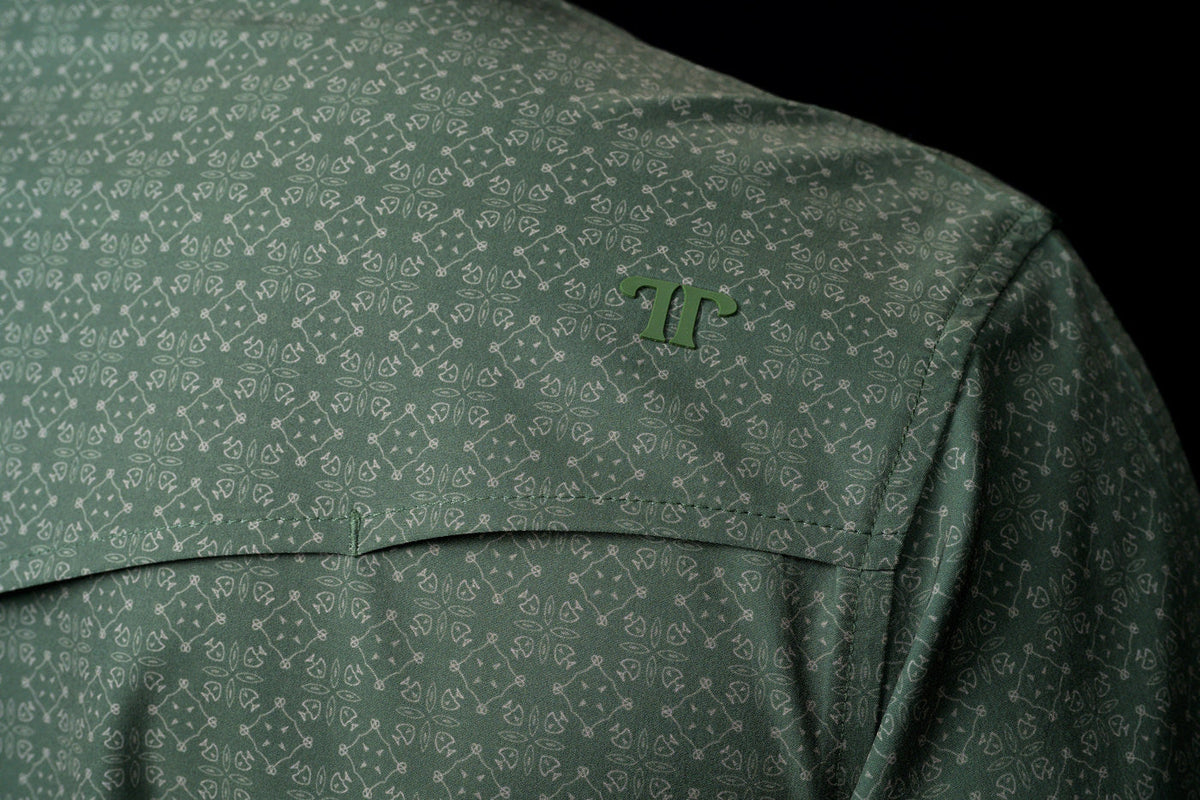 FERRELL MEN'S THE COLLIN IN GREEN - LONG SLEEVE SNAP SHIRT