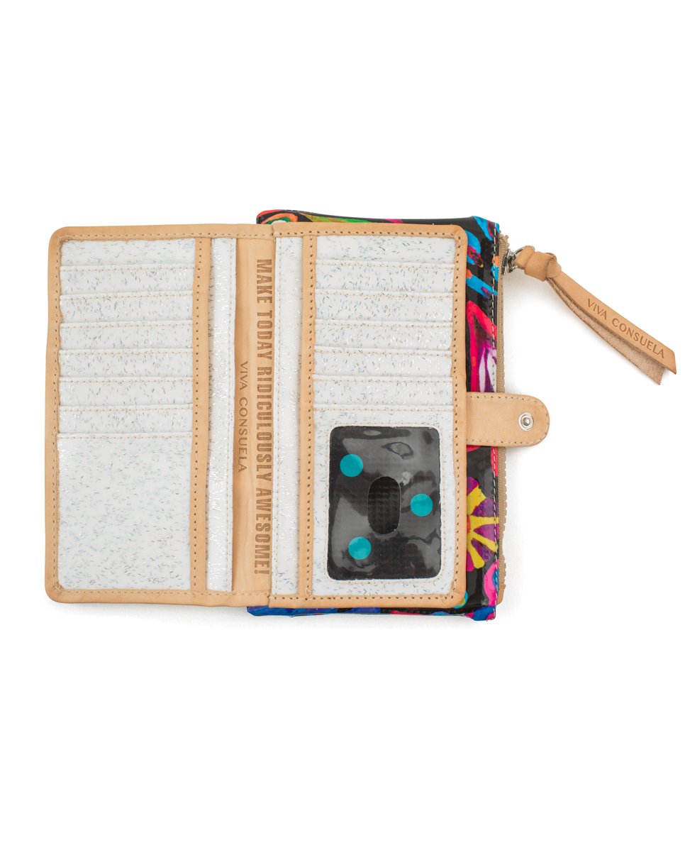 CONSUELA SOPHIE BLACK SWIRLY SLIM WALLET
