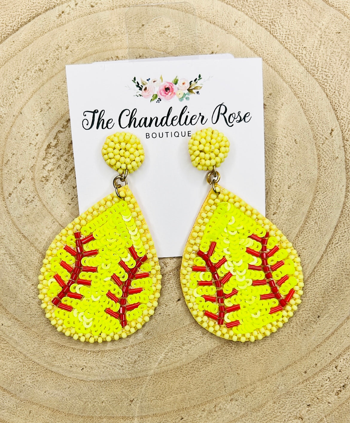 SOFTBALL TEARDROP EARRINGS