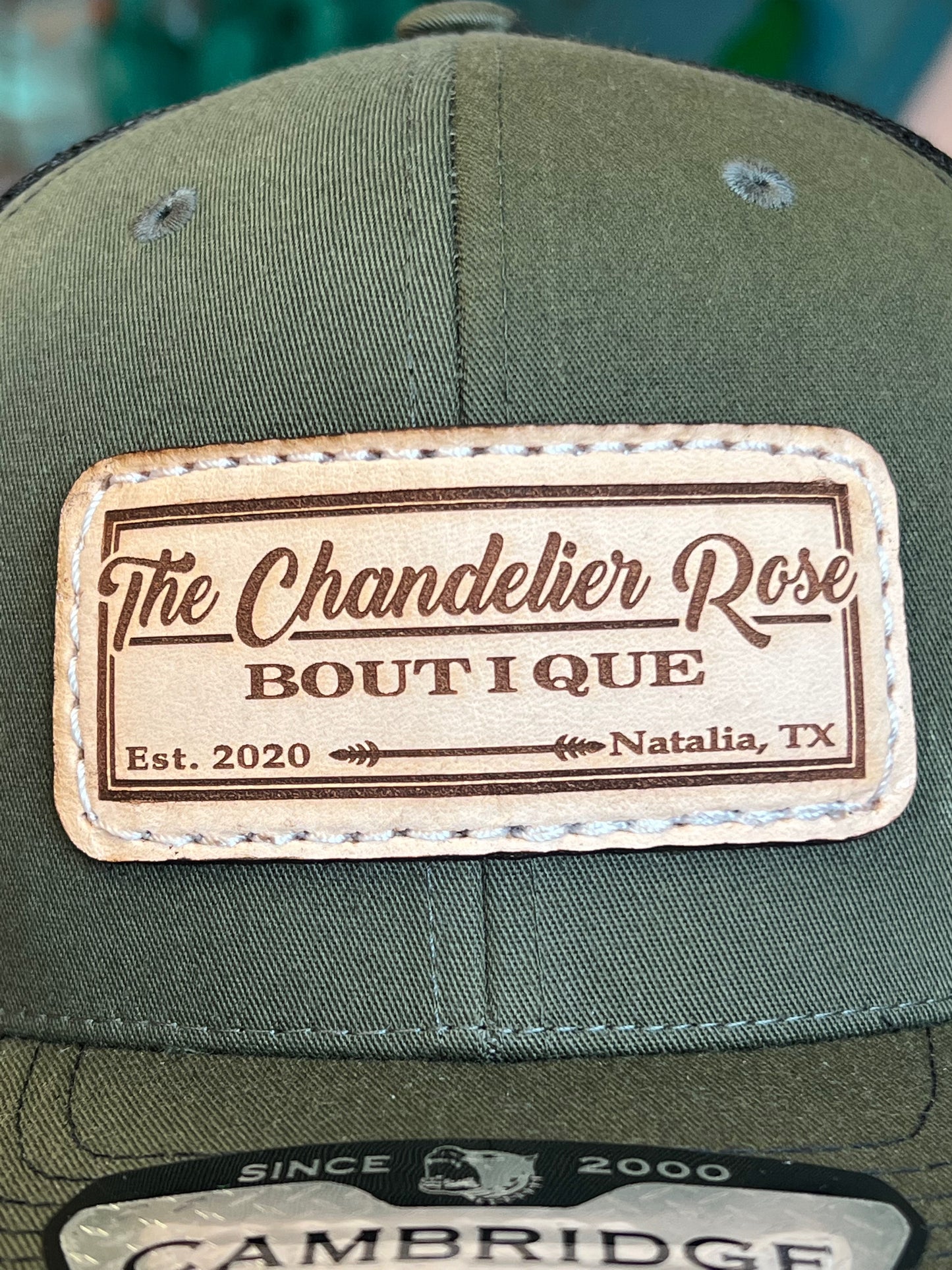 THE CHANDELIER ROSE BOUTIQUE CAP - OLIVE & BLACK
