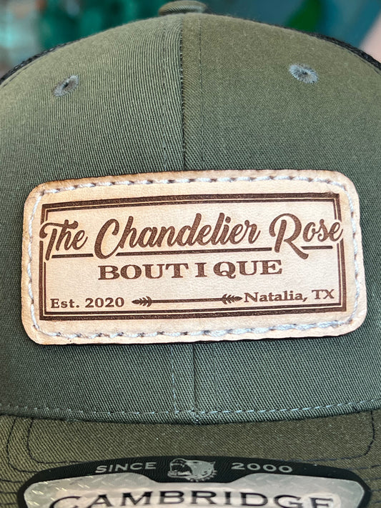 THE CHANDELIER ROSE BOUTIQUE CAP - OLIVE & BLACK